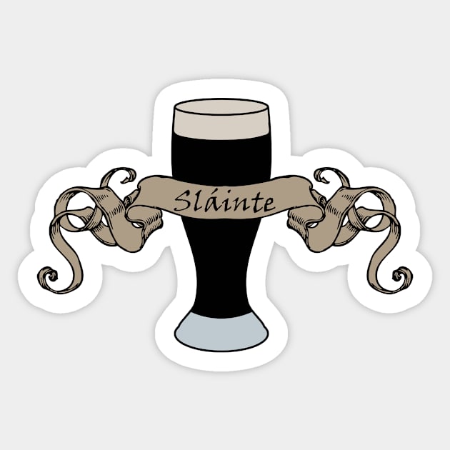 slainte on blue Sticker by B0red